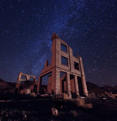 Cooks Bank in Death Valley, Rholite USA With Milky Way Core