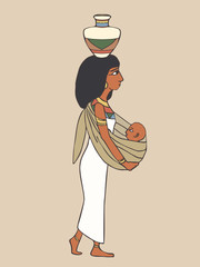 woman with baby from ancient history cartoon