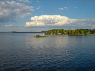 Kuopio lakes landscape at sunny day