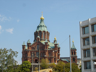 Fototapeta na wymiar Dettail of a cathedral of Helsinki