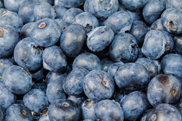 Full frame Close up Background Blueberries