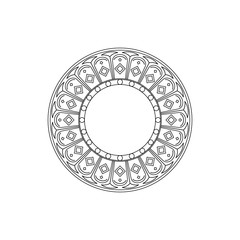 coloring book in indian style pattern on white background