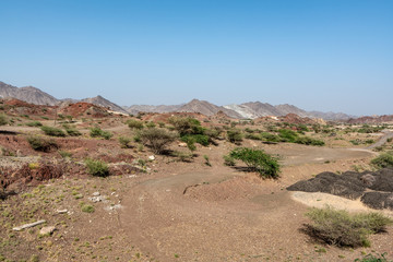 Mountain biking trail in Hatta, an enclave of Dubai in the Hajar Mountains, United Arab Emirates