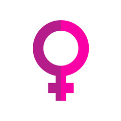 Icono plano símbolo femenino con dos tonos de rosa - obrazy, fototapety, plakaty