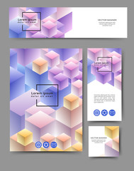 Fototapeta premium Flyer set geometric