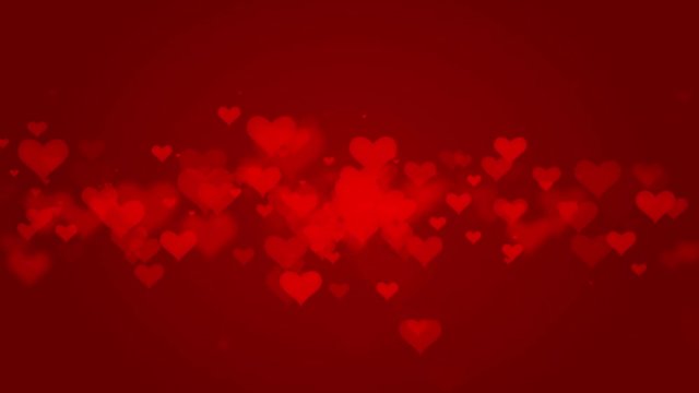Animated valentine hearts on red_4K video