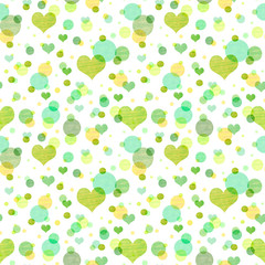 Watercolor cute pattern with hearts