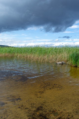 Fototapeta premium Storm day at Kuopio Lakes finland summer