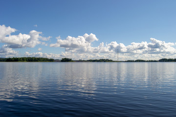 Sunset at Kuopio lakes sunny day summer