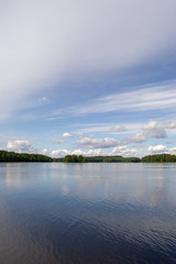 Landscape of the lakes in Kuopio Finland at sunny day summer