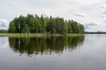 Fototapeta na wymiar Landscape of the lakes in Kuopio Finland at sunny day summer