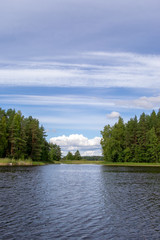 Obraz premium Landscape of the lakes in Kuopio Finland at sunny day summer