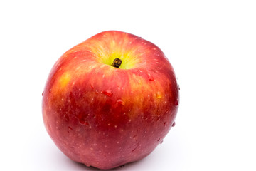 Two whole peaches on the white background