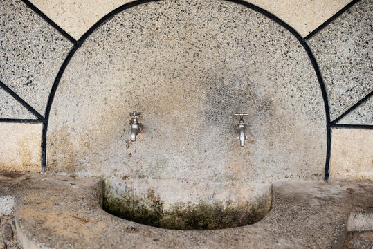 Close-up view of old drinking fountain, Kurdzhali, Bulgaria, Europe