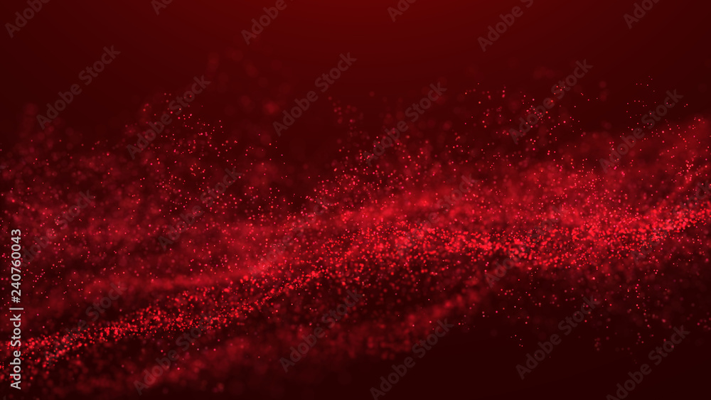 Poster wave glow. wave of particles. wave 3d. 3d rendering. futuristic green dots background with a dynamic