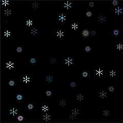 Falling down snow confetti, snowflake vector border. Festive winter, Christmas, New Year sale background. Cold weather, winter storm, scatter texture. Hipster snowfall falling snowflakes cool confetti