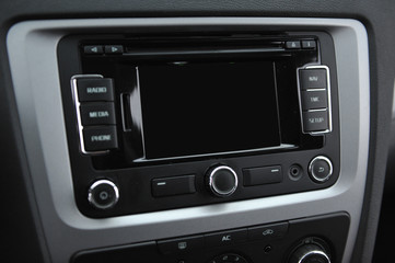 controls near the steering wheel in a modern car