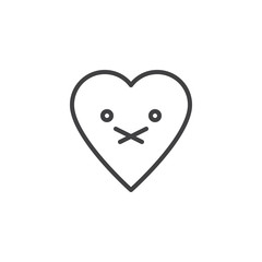 Nauseated Face emoticon outline icon. linear style sign for mobile concept and web design. nauseated heart face character emoji line vector icon. Symbol, logo illustration. Pixel perfect vector 