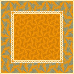 Obraz premium Decorative ornament with geometric decoration. symmetric pattern . For print Bandanna, shawl, tablecloth, fabric fashion, scarf, design.
