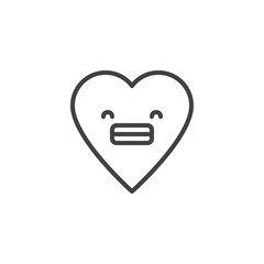Grimacing Face emoticon outline icon. linear style sign for mobile concept and web design. Grimacing heart face character emoji line vector icon. Symbol, logo illustration. Vector graphics