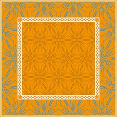 Obraz premium Decorative Geometric ornament with decorative border. Repeating sample figure and line. For modern interiors design, wallpaper, textile industry.
