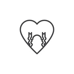 Loudly Crying Face emoticon outline icon. linear style sign for mobile concept and web design. Crying heart face character emoji line vector icon. Symbol, logo illustration. Pixel perfect vector