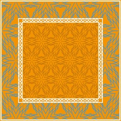 Decorative Geometric ornament with decorative border. Repeating sample figure and line. For modern interiors design, wallpaper, textile industry.