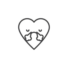 Steam from nose emoticon outline icon. linear style sign for mobile concept and web design. Angry heart face character emoji line vector icon. Symbol, logo illustration. Pixel perfect vector graphics