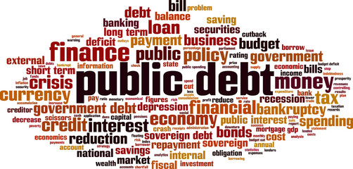 Public debt word cloud