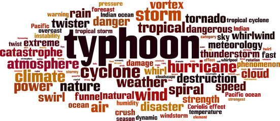 Obraz premium Typhoon word cloud