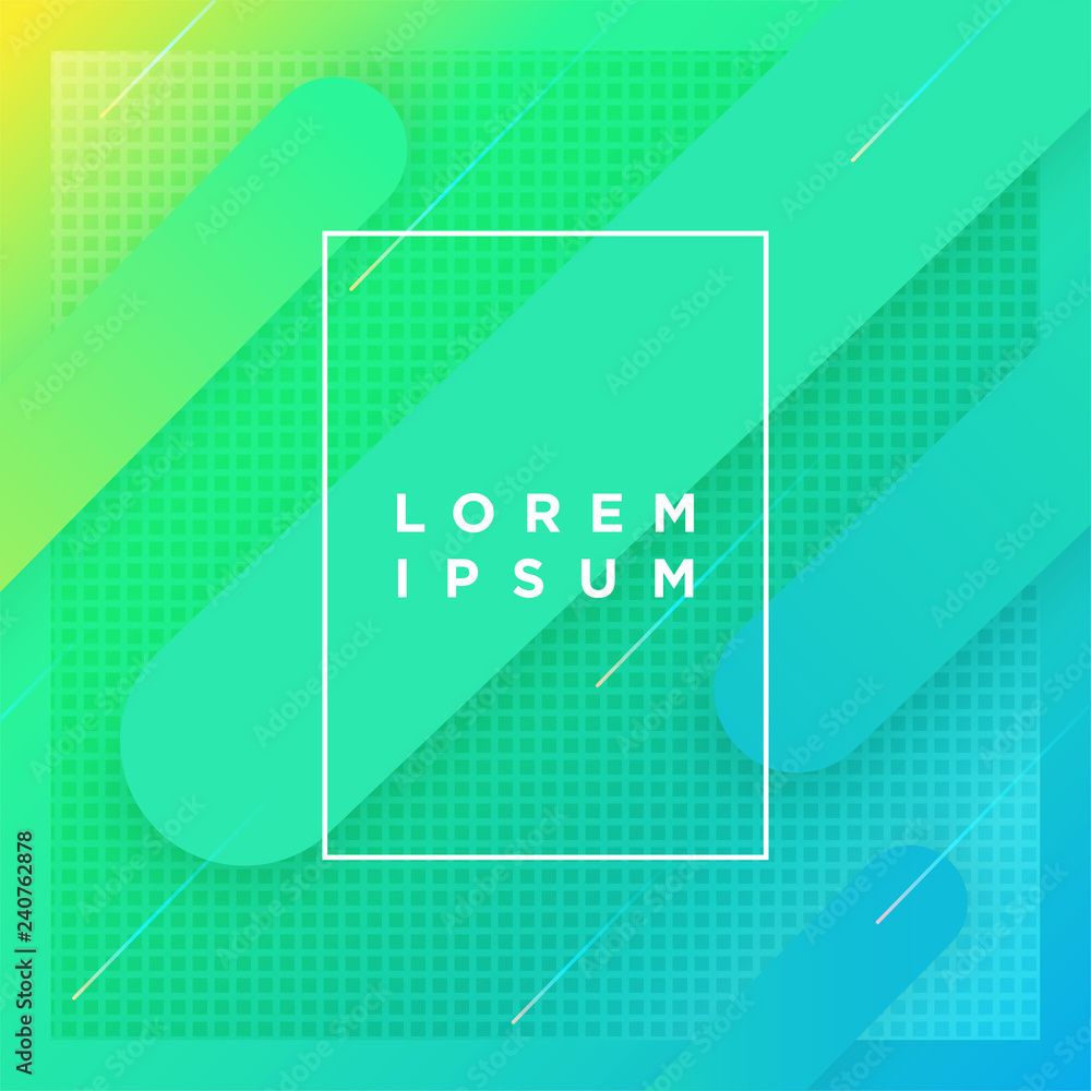 Poster Abstract Minimal geometric vector multicolored background with shadow and lines. Dynamic shapes composition. Eps10 vector