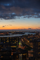 Night cityscape of Rotterdam