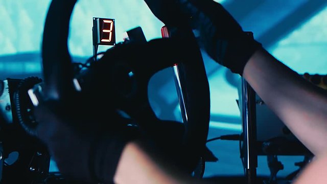 race simulator training of rally racing, 4k