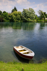 Naklejka na ściany i meble barche sul fiume Adda