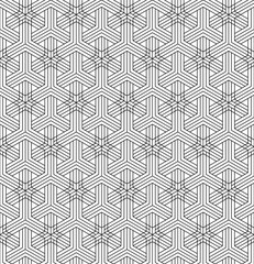 Seamless abstract pattern based on Japanese ornament Kumiko.Black and white.