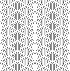 Seamless japanese pattern shoji kumiko in black and white.