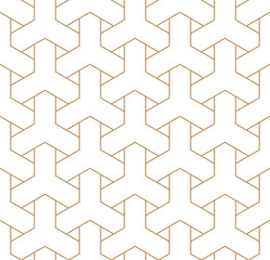Seamless japanese pattern shoji kumiko in golden.