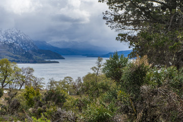 Fototapeta na wymiar View of Lake Locar, in the province of Neuquen, Patagonia, Argentina