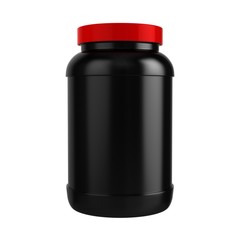 Black Protein Bottle with Red Cap
