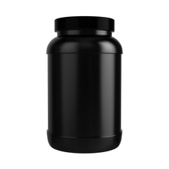 Black Protein Bottle with Black Cap