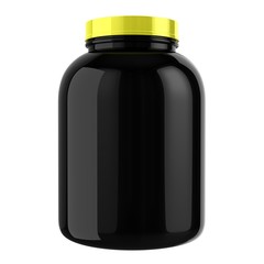 Black Protein Bottle with Yellow Cap