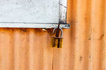 old padlock on a door