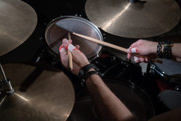 Fototapeta na wymiar Drummer's hands