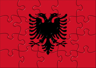 Albania Flag Puzzle Pieces