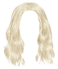  trendy woman long hairs blond colors .  beauty fashion .  realistic  graphic 3d