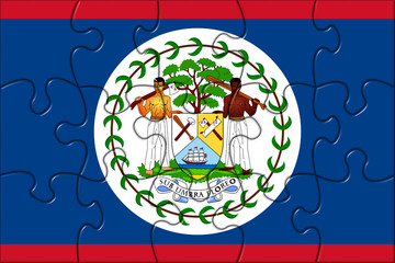 Belize Flag Puzzle Pieces