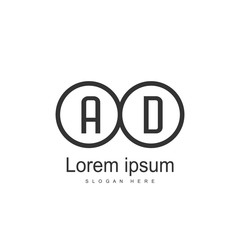 Initial Letter AD Logo Template Vector Design
