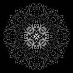 Floral color mandala. Arabic, Indian, motifs. Vector illustration.