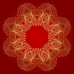 Floral frame for Invitation or wedding card with decorative ornament. Vector illustatration.