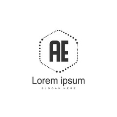 Initial Letter AE Logo Template Vector Design
